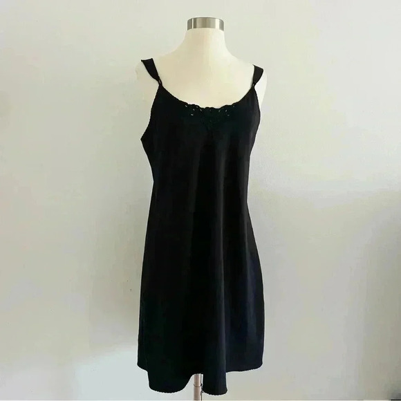 Vintage Vanity Fair Black Slip Dress Sz M - Picture 5 of 11